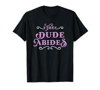 The Dude Abides Vintage Design For Film Loving Bowler T-Shirt