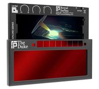 The Duke 1.0 | Shade 5-13 Adjustable Red Auto Darkening Welding Lens | 2" x 4" x 0.3" | Adjustable from Shades 5-13 (9 Lenses in 1) | Red Front - Green/Blue