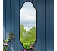 The Duplici - New Black Metal Framed Double Arched Oval Garden Wall Mirror 59" X 20" (150CM X 52CM)