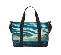 The Dusk View of City Hand Travel Bag - Lightweight and Versatile Travel Companion with Spacious Design, Multi-Purpose Bag, Luggage Bag, Beach Bag, Gym Bag, Sports Bag