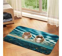 The Dusk View Of City Print Pet Feeding Mat For Dogs & Cats Absorbent Waterproof Dog Food Mat Non-Slip Pet Bowl Placemat Quick Dry Floor Protector Leather Tablecloth