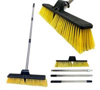 The Dustpan & Brush Store 18" Yard Broom Outdoor Heavy Duty With Multi Section Long Metal Handle