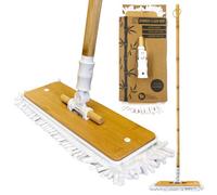 The Dustpan & Brush Store Bamboo Floor Mop With Microfibre Washable Cleaning Pads