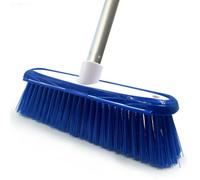 The Dustpan & Brush Store Blue Colour-Coded Soft Indoor Sweeping Brush Head Only With Built-In Scraper