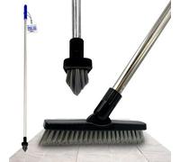 The Dustpan & Brush Store Colour-Coded Angled Grout Brush Blue With Handle Swivel Tile & Corner Scrubber