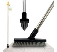 The Dustpan & Brush Store Colour-Coded Angled Grout Brush Yellow With Handle Swivel Tile & Corner Scrubber