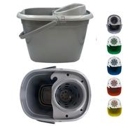 The Dustpan & Brush Store Colour Coded Grey Mop Buckets 12L Mop Bucket With Wringer And Easy Carry Handle