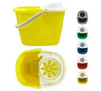 The Dustpan & Brush Store Colour Coded Yellow Mop Buckets 12L Mop Bucket With Wringer And Easy Carry Handle