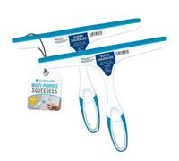 The Dustpan & Brush Store Compact Window And Shower Squeegees Streak-Free Rubber Glass Wiper - Pack Of 2