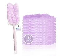 The Dustpan & Brush Store Fluffy Feather Duster With 10 Disposable Refill Heads Purple Dusting Brush