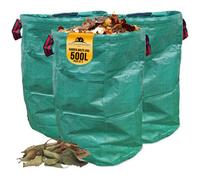 The Dustpan & Brush Store Garden Waste Bag Heavy Duty With Handles Reusable For Plant, Grass, Dirt, Leaves Collection, Waste Bags 500L - Pack Of 3