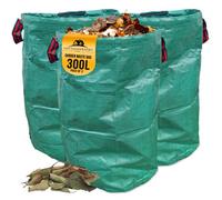 The Dustpan & Brush Store Garden Waste Bag Heavy Duty With Handles Reusable For Plant, Grass, Dirt, Leaves Collection, Waste Bags 300L - Pack Of 3