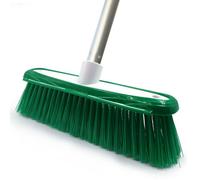 The Dustpan & Brush Store Green Colour-Coded Soft Indoor Sweeping Brush Head Only With Built-In Scraper