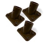 The Dustpan & Brush Store Heavy Duty Broom Handle Brackets 4-Screw Sturdy Connection For Wooden Handles - Pack Of 3