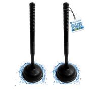 The Dustpan & Brush Store High Suction Toilet And Sink Plunger (Pack Of 2) Heavy Duty Wooden Handle Drain Unblocker