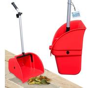 The Dustpan & Brush Store Long Handled Dustpan Large Outdoor Garden Scoop - Red