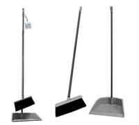 The Dustpan & Brush Store Long Handled Upright Grey Dustpan And Brush Set Ergonomic Standing Sweeper
