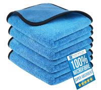 The Dustpan & Brush Store Microfibre Car Drying Towel Super Absorbent 40Cm X 40Cm Perfect For Polishing & Drying - Pack Of 4