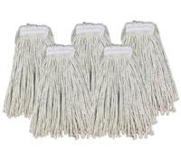 The Dustpan & Brush Store Pack Of 5 Heavy Duty Replacement Kentucky Cotton Yarn Mop Head- Large Size