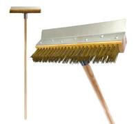 The Dustpan & Brush Store Pizza Oven Grill Brush With Steel Scraper 100Cm Long Handle Wire Cleaning Brush