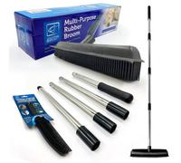 The Dustpan & Brush Store Rubber Pet Hair Clean Broom & Hand Brush Set 120Cm Handle With Squeegee(Sweeper And Hand Brush)
