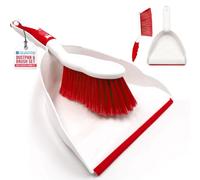 The Dustpan & Brush Store Soft Grip Dustpan And Brush Set Fine Dust Hand Sweeper (Red)