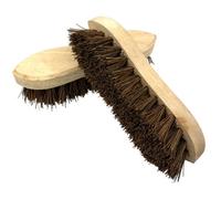 The Dustpan & Brush Store Stiff Bassine Hand Scrubbing Brushes Heavy Duty Wooden Floor Scrubbers - Pack Of 2