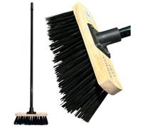 The Dustpan & Brush Store Stiff Pvc 10" Outdoor Yard Broom Heavy Duty Garden Brush With Black Metal Handle