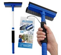 The Dustpan & Brush Store Telescopic 2-In-1 Window Squeegee Extendable Glass Cleaner With Sponge Scrubber