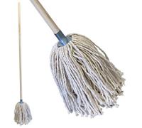The Dustpan & Brush Store Traditional Pure Cotton Yarn Mop Galvanised Metal Socket Mop With Handle