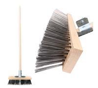 The Dustpan & Brush Store Wire Broom Stiff Metal Bristle Deck Scrub Brush For Removing Moss And Algae