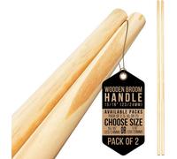 The Dustpan & Brush Store Wooden Broom Handle 120Cm Replacement Pole (23/24mm) For Broom Mop And Garden Support - Pack Of 2