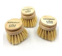 The Dustpan & Brush Store Wooden Dish Brush Replacement Heads With Natural Bristles - Pack Of 3