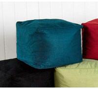 The Duvet & Pillow Company D&P Co FOOTSTOOL Bean Cube Soft Faux Suede Fabric Pre-Filled (Includes Filling) Kids Childrens Seating Bean Bag (Teal)