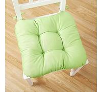 The Duvet & Pillow Company DINING/GARDEN CHAIR SEAT PAD CUSHIONS | 100% Cotton | Non-slip Tie Fastening | 8 COLOURS | 2 or 4 Pack (4 Pack, Lime Green)