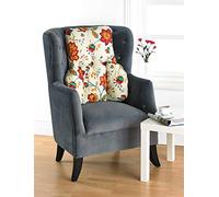 The Duvet & Pillow Company Posture Therapy Support Cushion - Jacobean Floral Print - Lumbar/Back/Orthopedic Armchair Support & Pain Relief - T-Shaped - Reading, TV