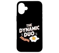 The Dynamic Duo Bacon Eggs Funny Breakfast Lover Case for iPhone 16 Plus