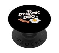 The Dynamic Duo Bacon Eggs Funny Breakfast Lover PopSockets Adhesive PopGrip