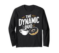 The Dynamic Duo Coffee Donuts Funny Coffee Donut Long Sleeve T-Shirt