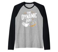 The Dynamic Duo Coffee Donuts Funny Coffee Donut Raglan Baseball Tee