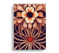 The Dynamic Flower Brown Peach Peach Canvas Wall Art Print 30x20 Inch