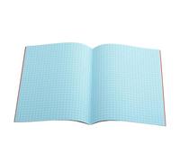 The Dyslexia Shop 9" x 7" - 7mm Squared Tinted Paper - Exercise Book (Red Cover) Single Book/Aqua