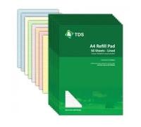 The Dyslexia Shop A5 8mm Lined Coloured Paper Refill Pad Single Book/One of Each Colour