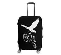 The Eagle and Motocross Rider Luggage Cover for Suitcases XL | Elastic Washable Travel Protector Case Bag Universal Fit