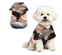 The Eagle Flies Bravely in The Sky Dog Hawaiian Shirt, Breathable Cool Dog Summer Clothes Soft Comfortable Puppy Clothes for Small to Medium Dog Party Costume
