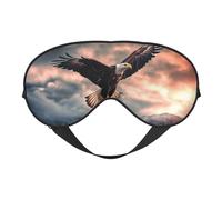 The Eagle Flies Bravely in The Sky Double-Sided Silk Sleep Mask, Adjustable Light Blocking Eye Mask for Travel, Men & Women, Soft Comfortable Blindfold 20x10cm