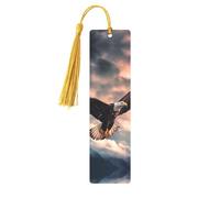 The Eagle Flies Bravely in The Sky Metal Bookmarks with Tassel,Cool Book Markers for Reading Women, Men,Aluminum Hanging Ornament Fancy Handmade Craft Reading Accessories Gift for Book Lovers M
