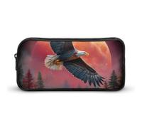 The Eagle Soars Over Forest Pencil Case with Zipper Pen Pouch