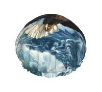The eagle spreading Reusable shower cap - double-layer waterproof, elastic, environmentally friendly daily use shower cap