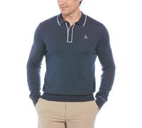 The Earl Merino Wool Blend Golf Sweater In Black Iris Bijou Heather